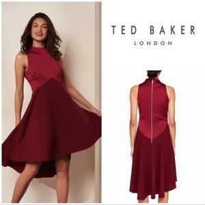 NWT Ted Baker Kandal high neck, drop hem special occasion dress, Ted Size 4/US L